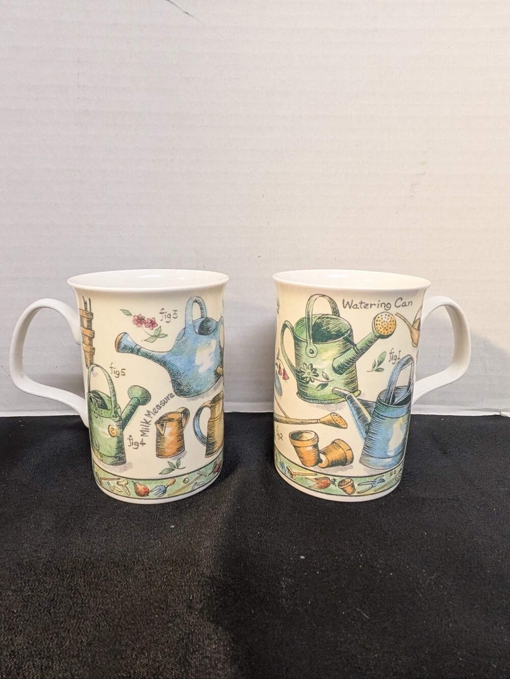 2 Roy Kirkham THE SECRET GARDEN floral Fine Bone China 1998 Mug Coffee Cup Lot